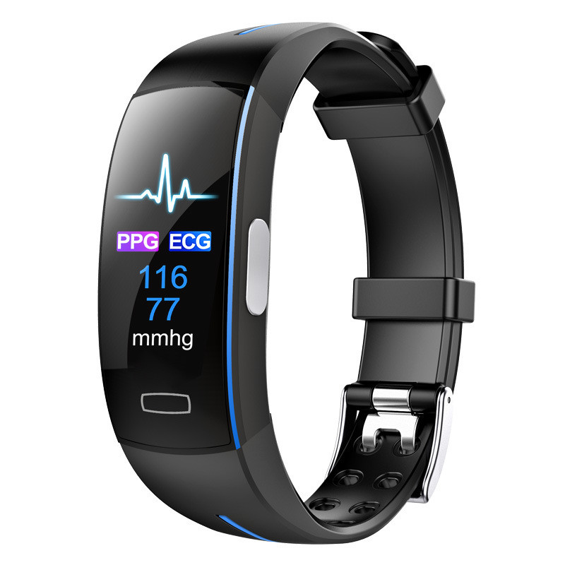 SmartFit | Kompakt Bluetooth Smartwatch – Puls- & blodtryksmåling til din aktive hverdag Sort Blå Nuvenci.dk