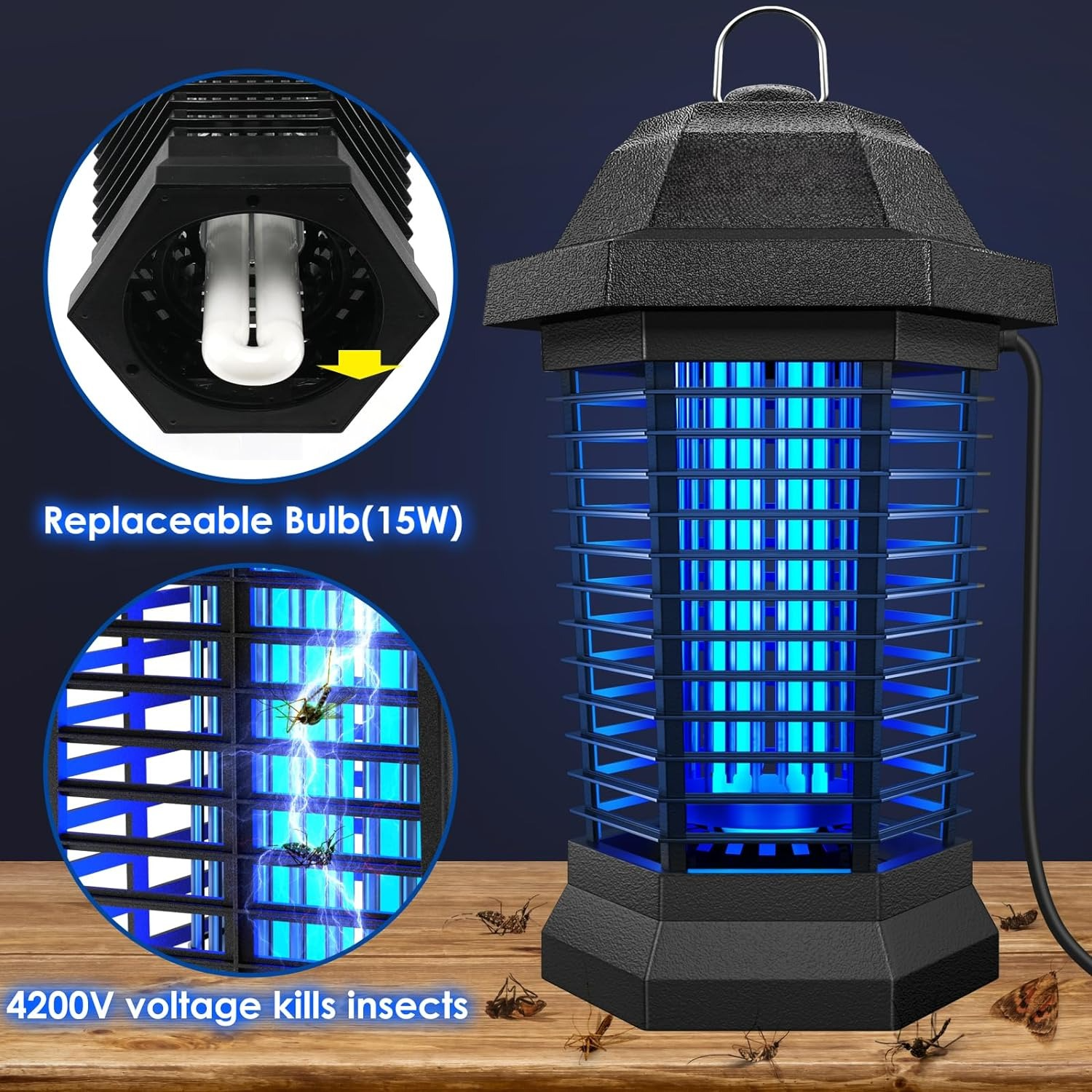 BuzzKill | Elektrisk Myggefanger med 3500V Netbeskyttelse