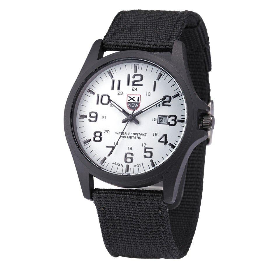 TimeForce | Robust Militærinspireret Armbåndsur Sort og Hvid Nuvenci.dk