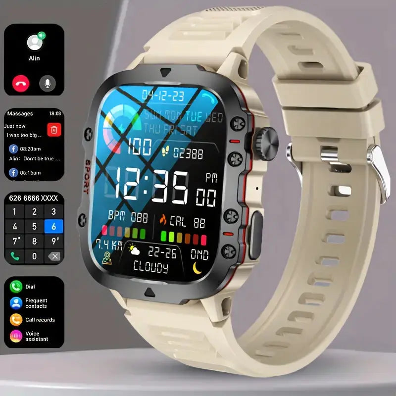 TrailMate | Vandtæt Outdoor-Smartwatch – Til eventyr & præcision Beige Nuvenci.dk