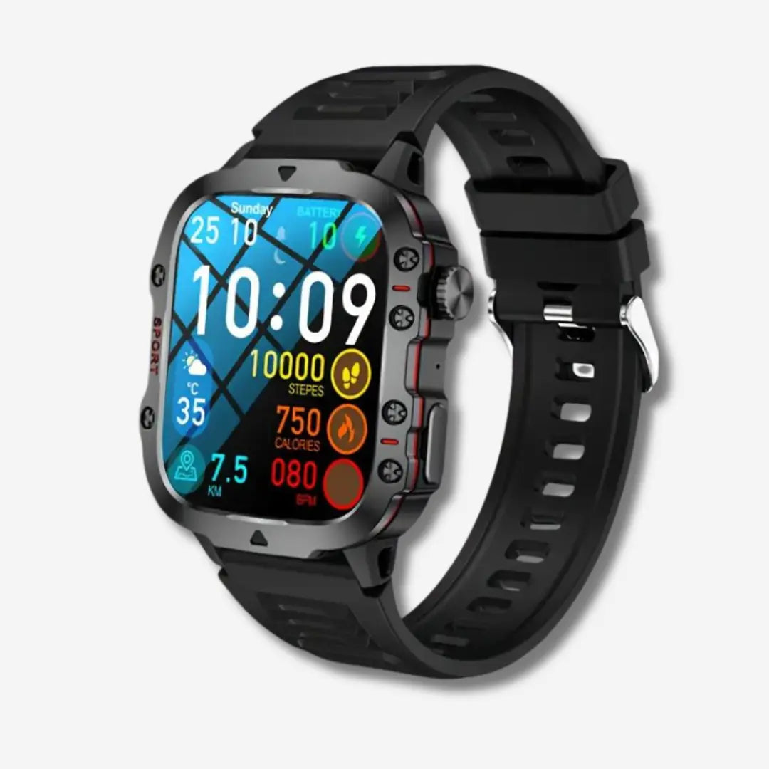 TrailMate | Vandtæt Outdoor-Smartwatch – Til eventyr & præcision Sort Nuvenci.dk