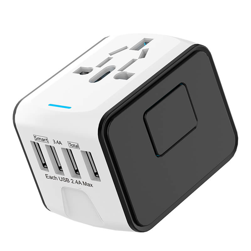 TravelMate | Rejseadapter – Universel Opladning til 5 Enheder Hvid Nuvenci.dk