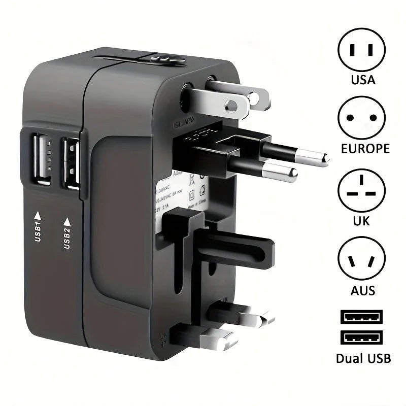 TravelPlug | Global rejseadapter med duale USB-opladningsporte Nuvenci.dk