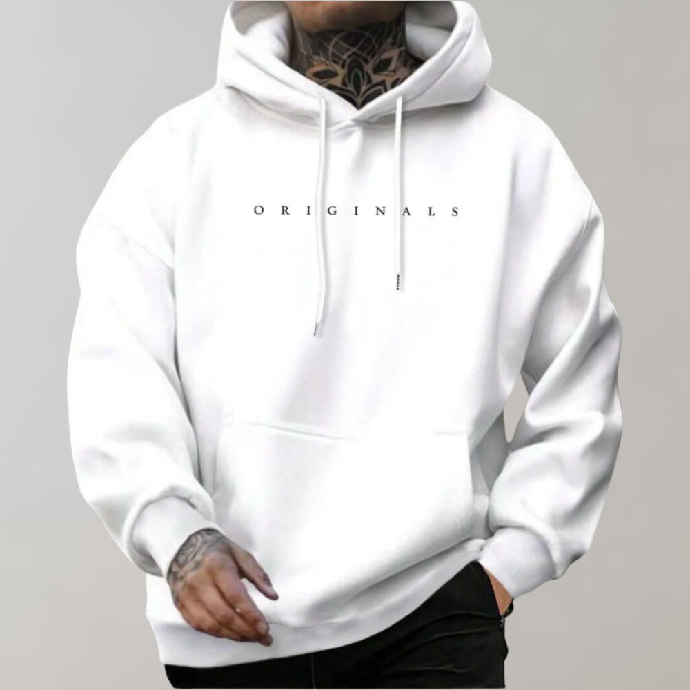 UrbanEdge | Minimalistisk Streetwear-Hættetrøje | Herre Hvid Nuvenci.dk