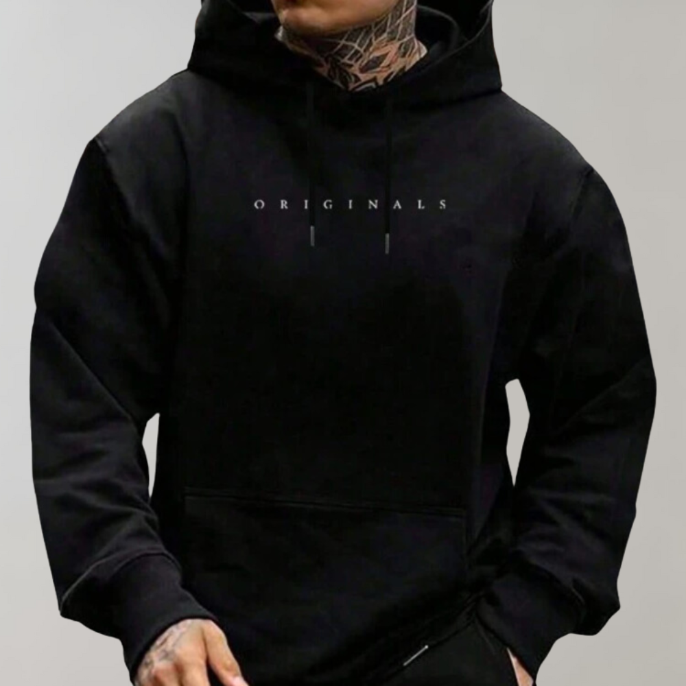 UrbanEdge | Minimalistisk Streetwear-Hættetrøje | Herre Sort Nuvenci.dk