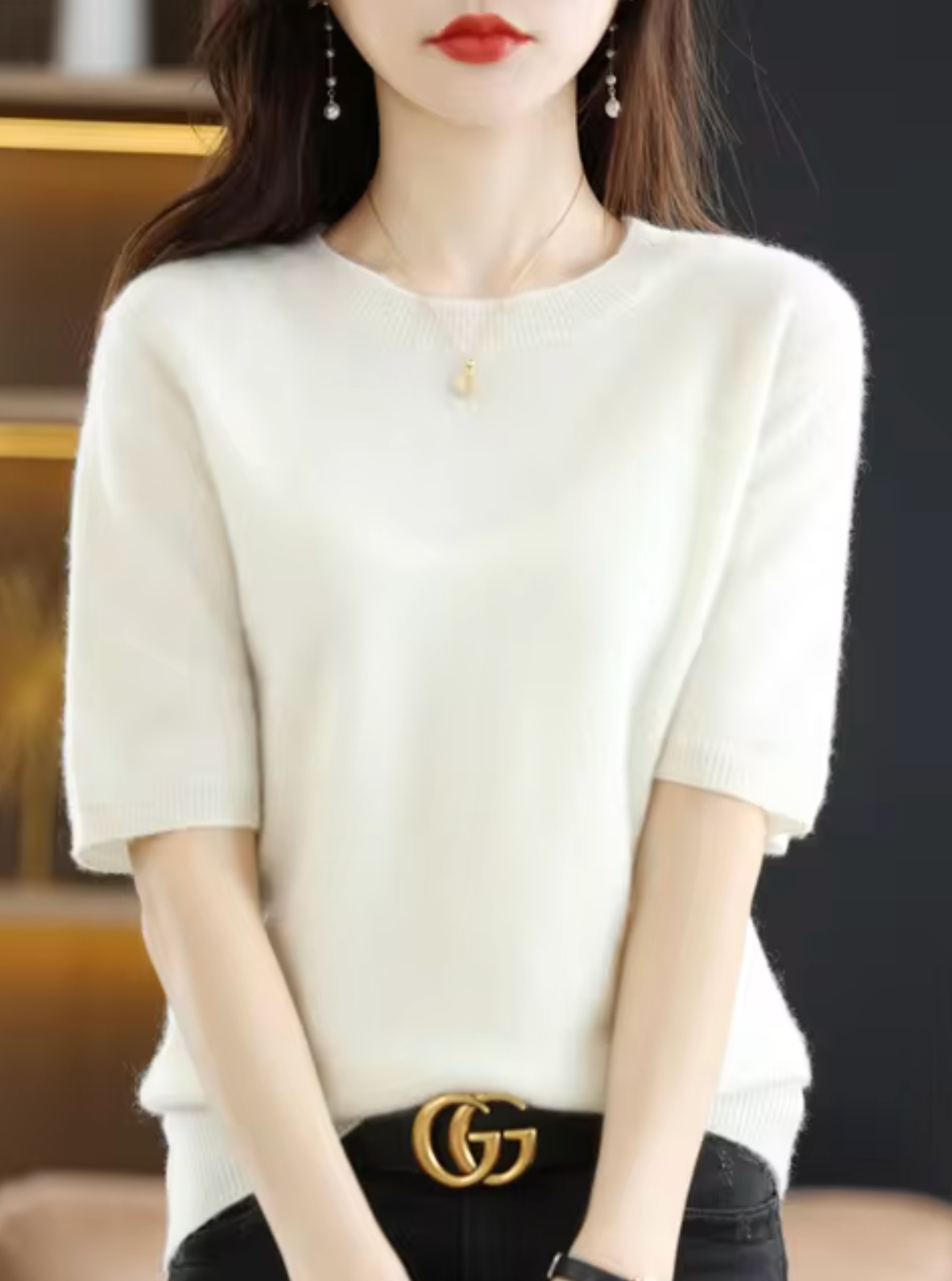 Variant image for Bellezza | Women's Sweater – Luxurious Short Sleeve Elegance-57