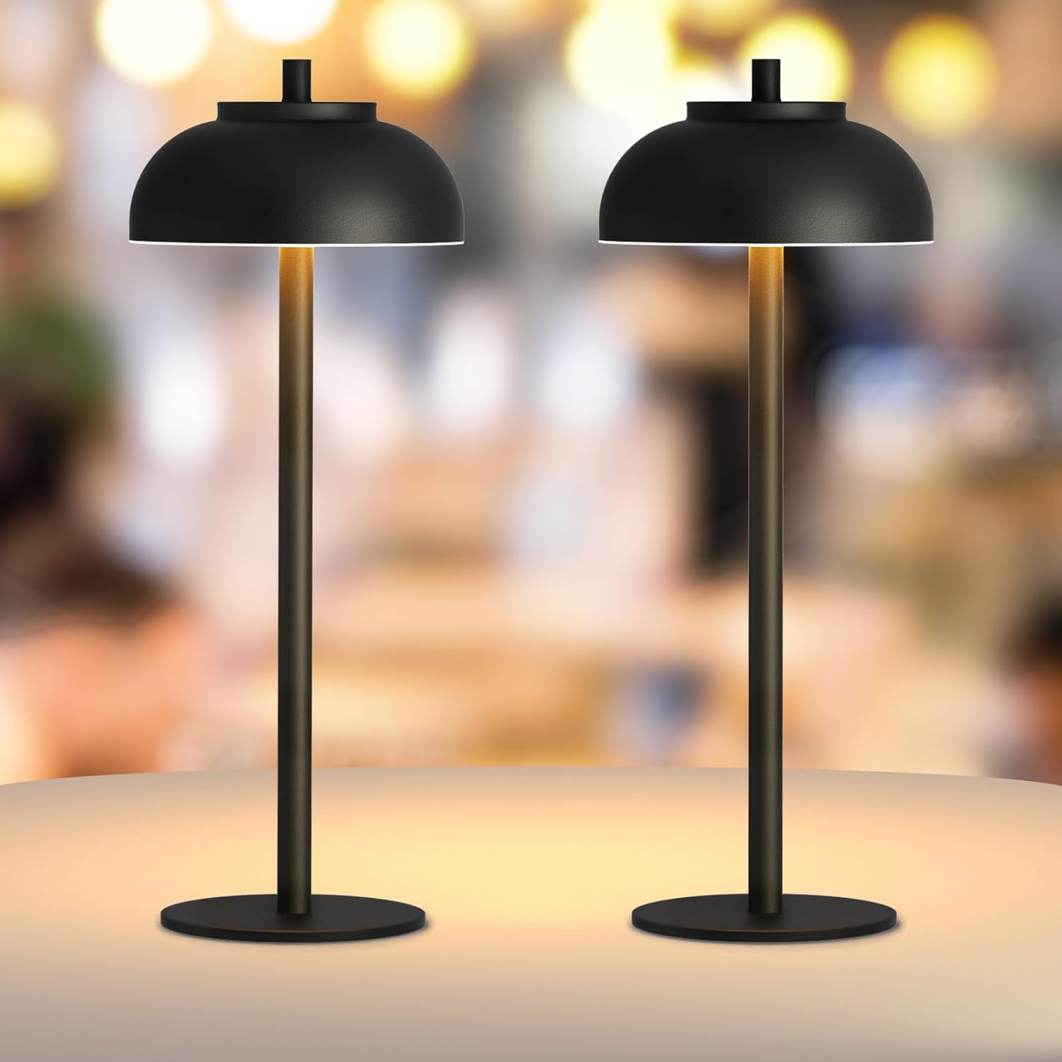 VibeLite | Trådløs Bordlampe – Justerbar Stemningsbelysning Sort Nuvenci.dk