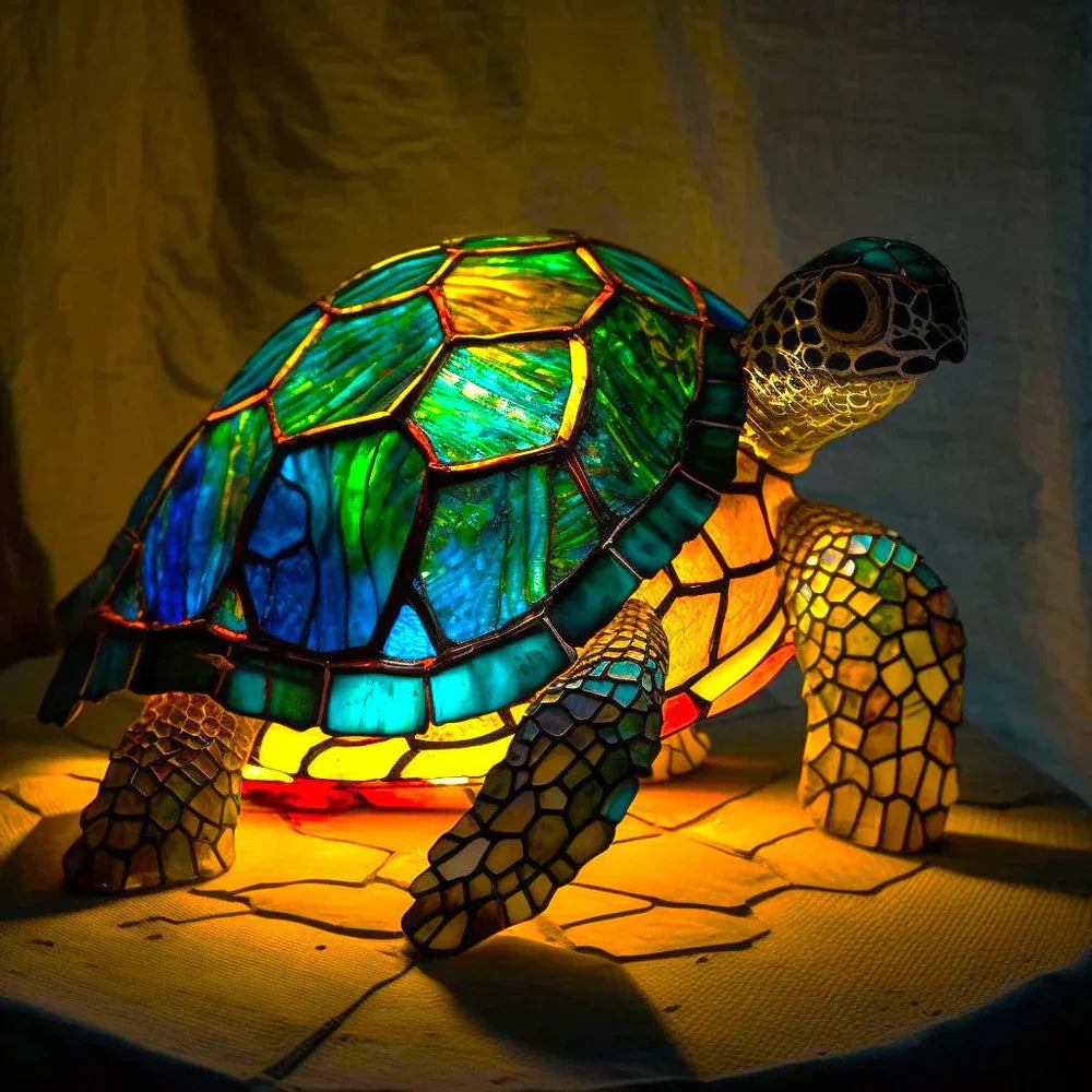VitraGlow | Kunstlampe mit Tiermotiven aus Buntglas Skildpadde Nuvenci.dk