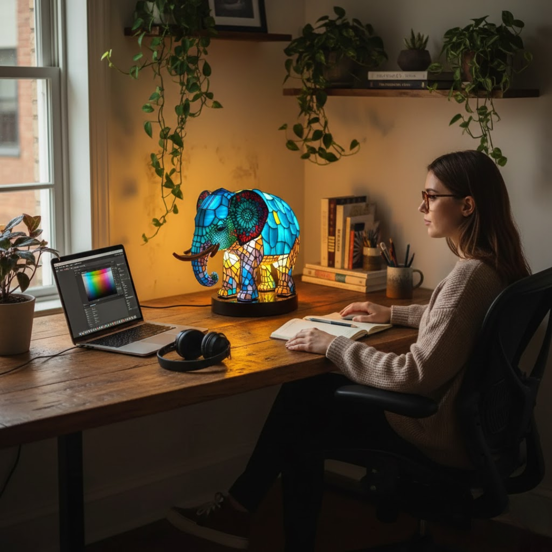 VitraGlow | Kunstlampe mit Tiermotiven aus Buntglas Nuvenci.dk