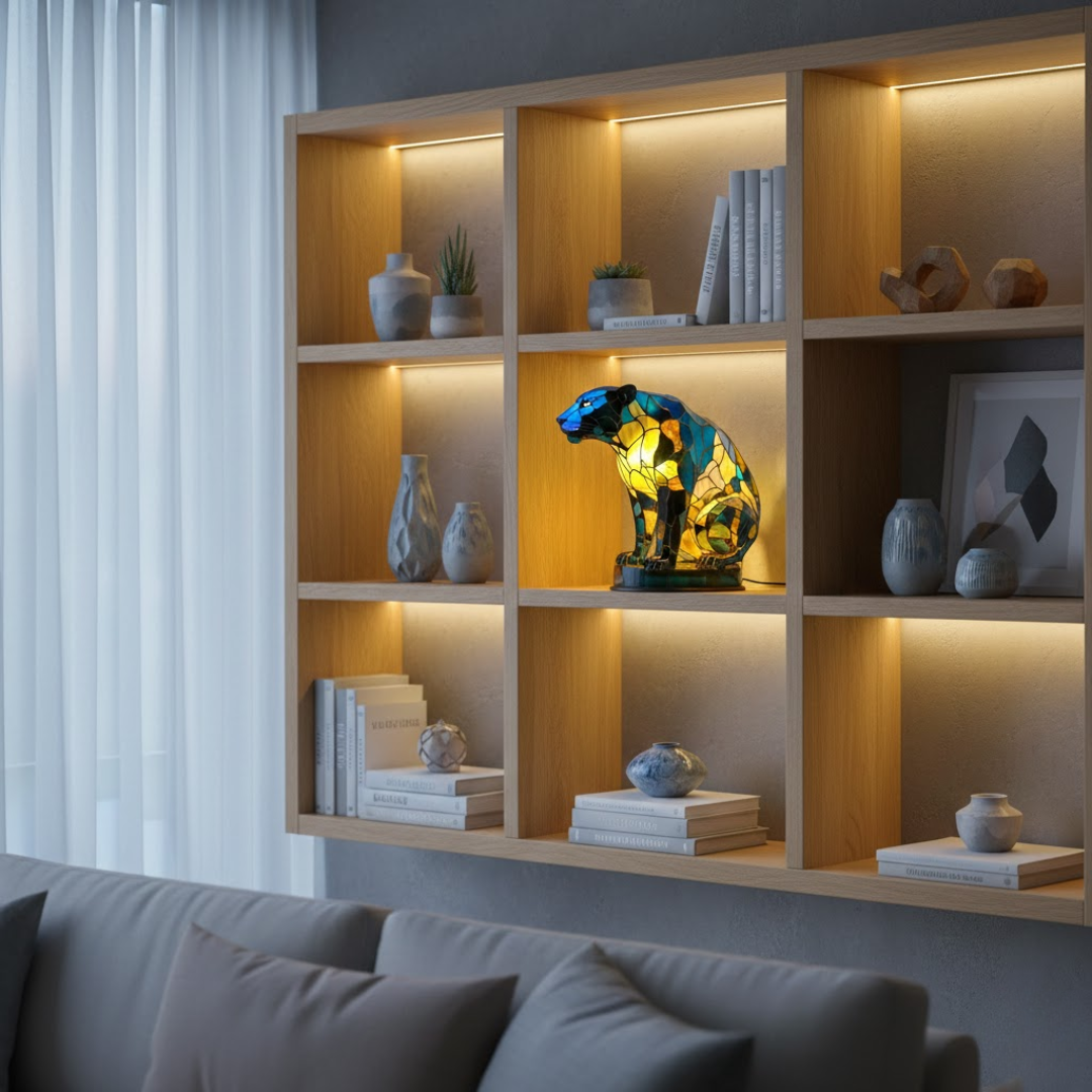 VitraGlow | Kunstlampe mit Tiermotiven aus Buntglas Nuvenci.dk