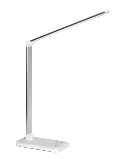 VivaLight | Lysende LED-skrivebordslampe med USB-funktion Sølv Nuvenci.dk