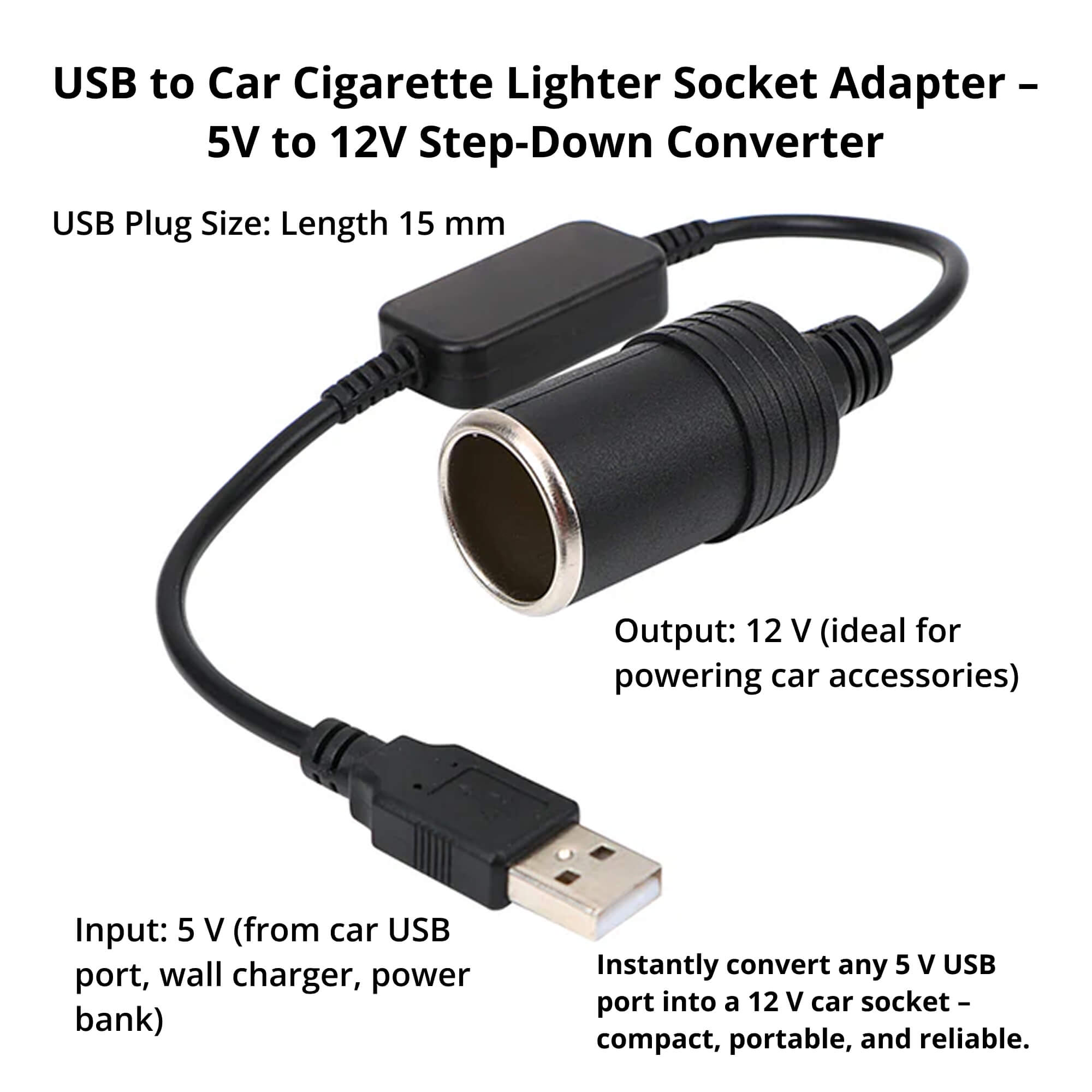 VoltLink | USB til 12V Biladapter – Enkel Plug & Play Strømløsning Nuvenci.dk