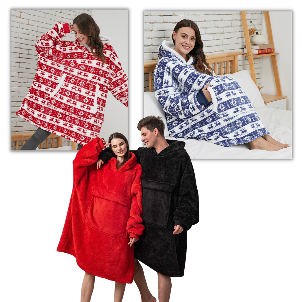 WarmWrap | Hyggelig Oversize Tæppe-Hoodie Nuvenci.dk