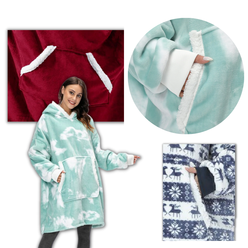 WarmWrap | Hyggelig Oversize Tæppe-Hoodie Nuvenci.dk