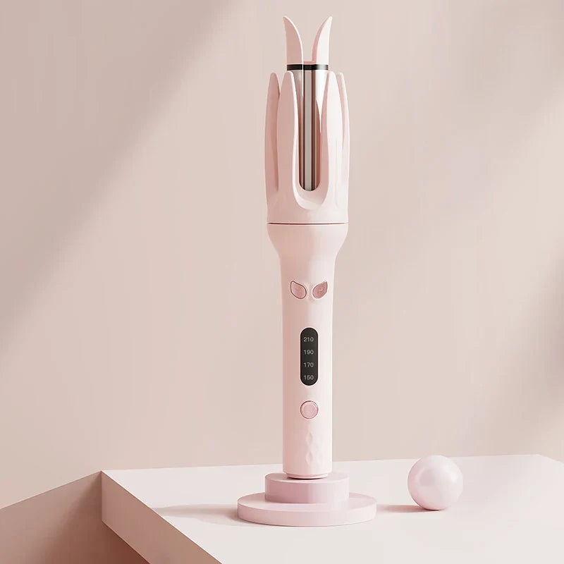 WaveLuxe | Digitalt Krøllejern med Ionisk Glansboost Pink Nuvenci.dk