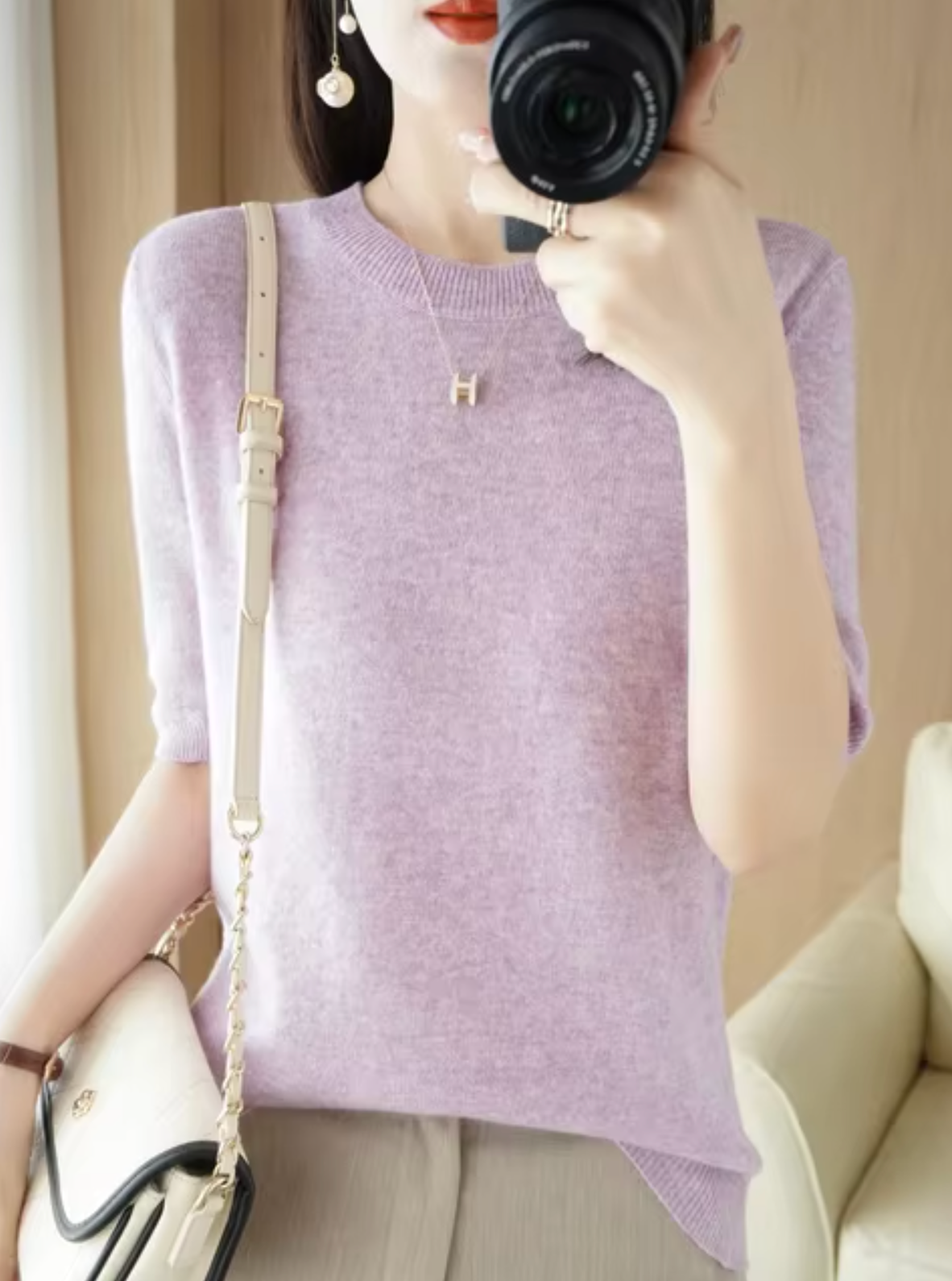 Variant image for Bellezza | Women's Sweater – Luxurious Short Sleeve Elegance-41