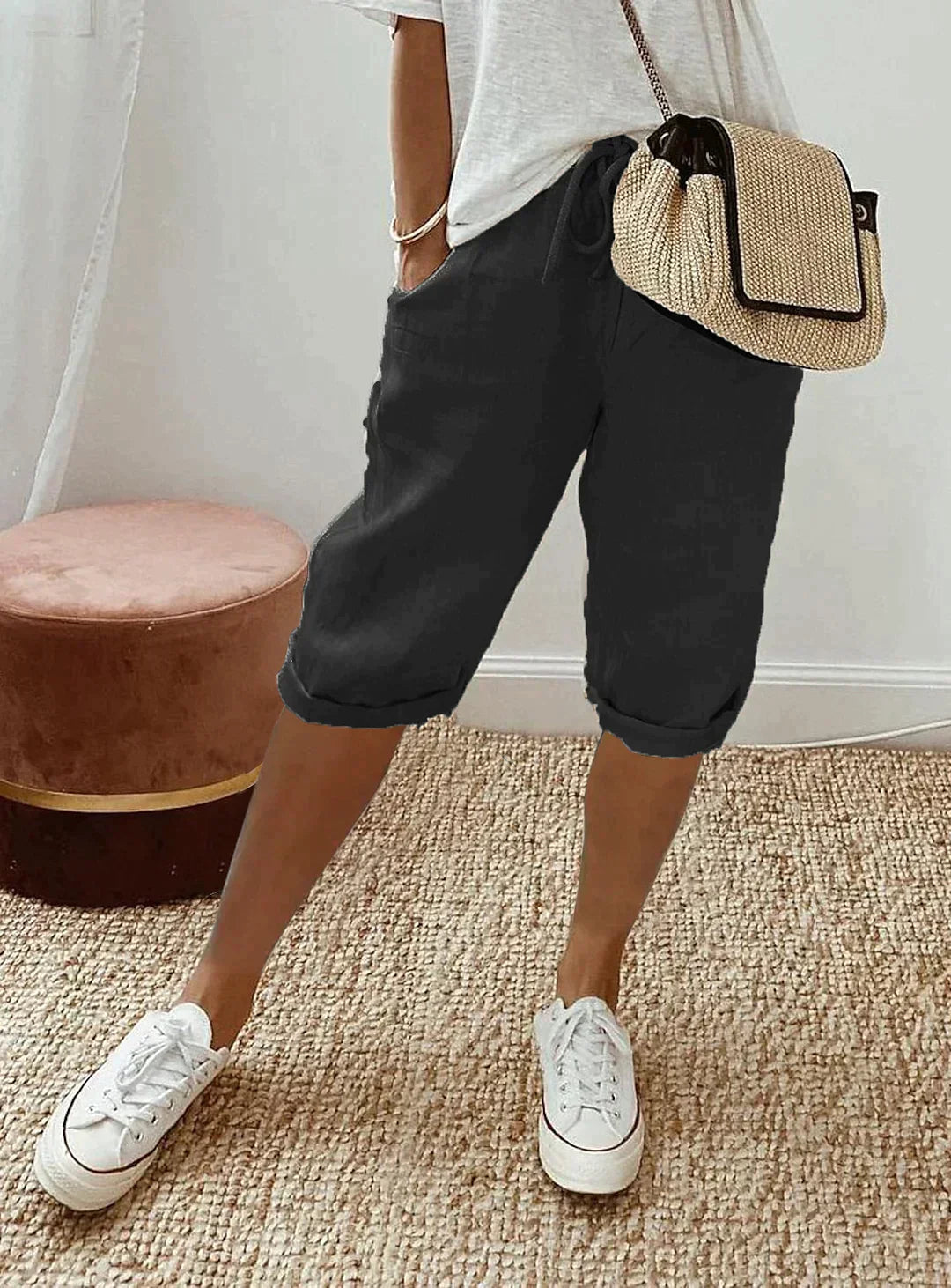 Zandro | Dame Shorts – Justerbar Komfort Sort Nuvenci.dk