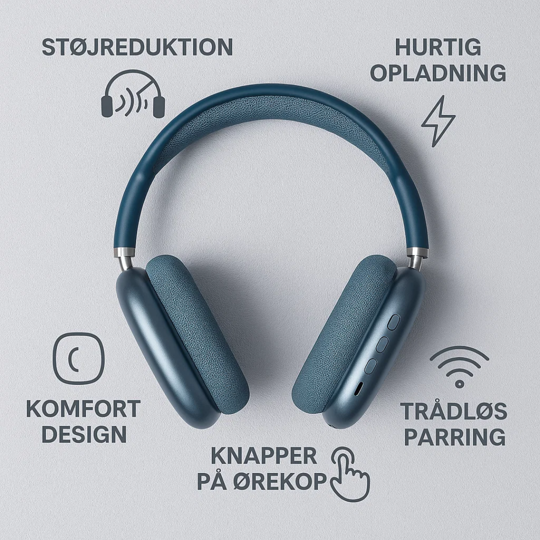 AeroBeats | Trådløse Bluetooth-høretelefoner med HiFi-lyd og støjreduktion