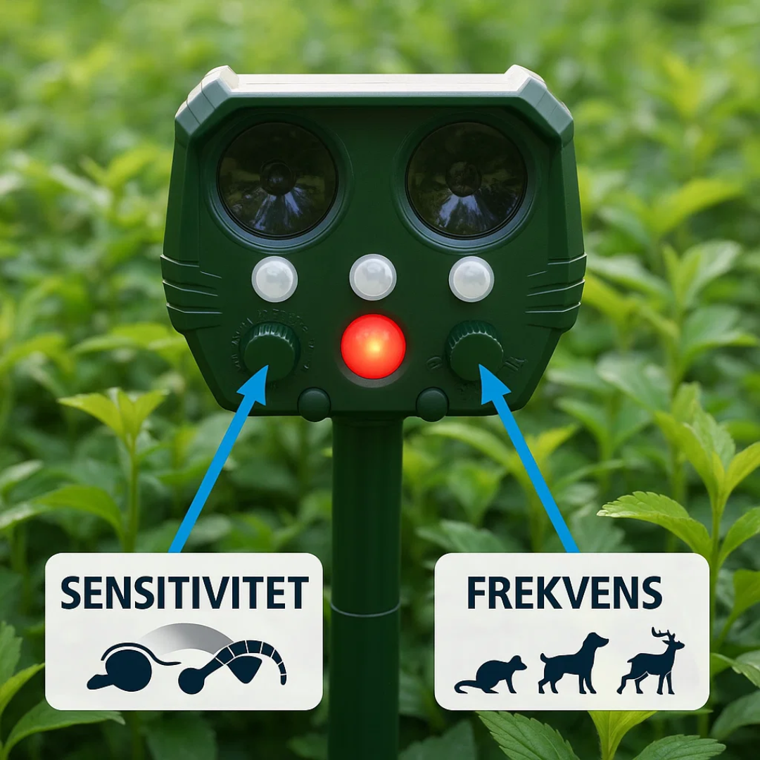 UltraSonic | Afskrækkende Ultraschall og Lyd Sonar Afskrækkelse for Kat, Ræv, Rotte, Egern og Hund