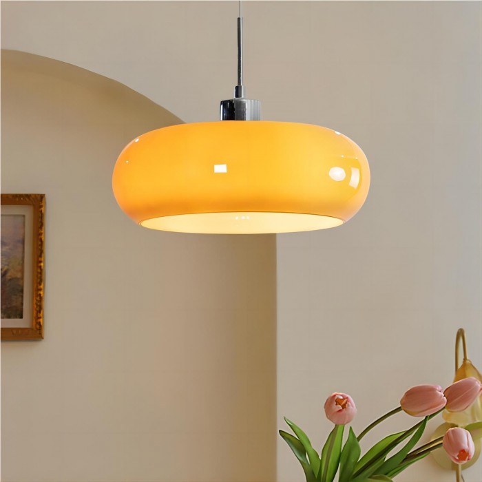 FormaGlow | Vintage Bauhaus Pendellampe med formet glasskærm