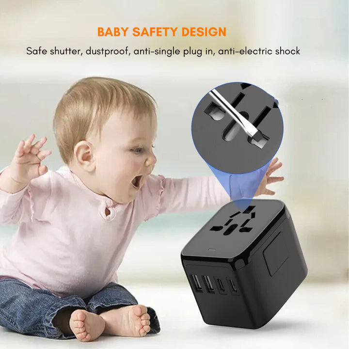 TravelMate | Rejseadapter – Universel Opladning til 5 Enheder