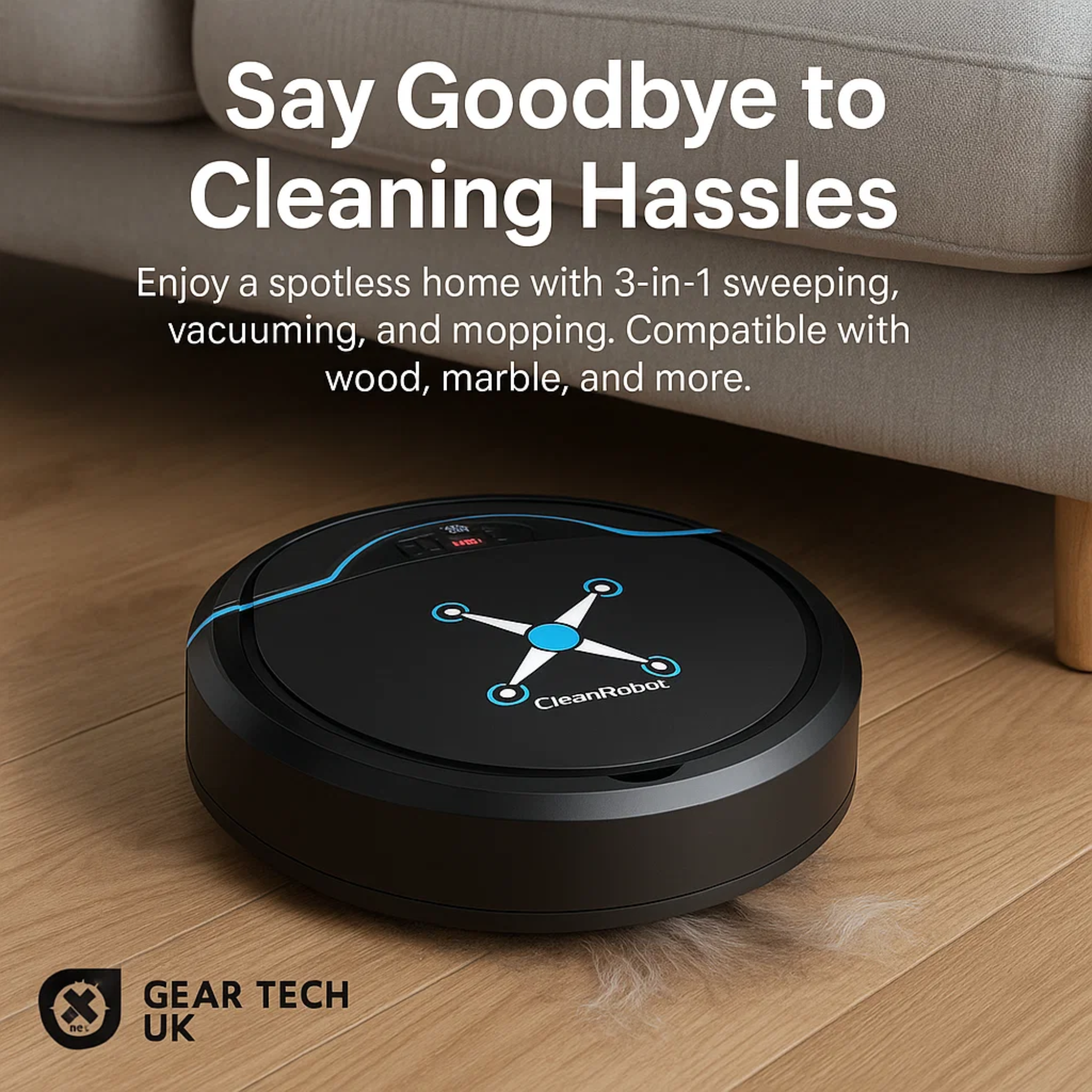 FloorGenie | Robotstøvsuger – Automatisk Fejning, Støvsugning & Mopning