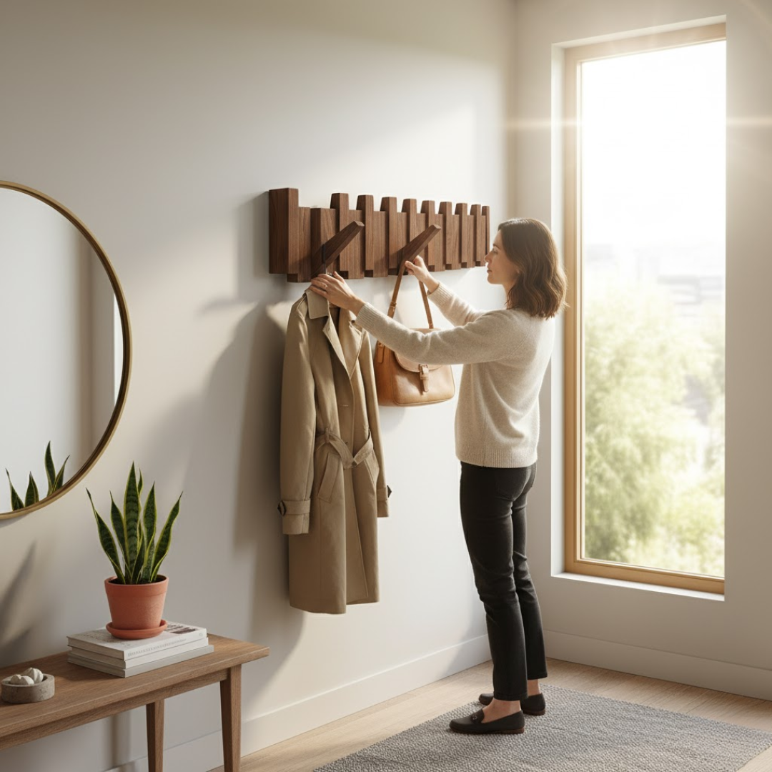 HarmonyCoat | Elegant Vægknagerække i Klaverstil