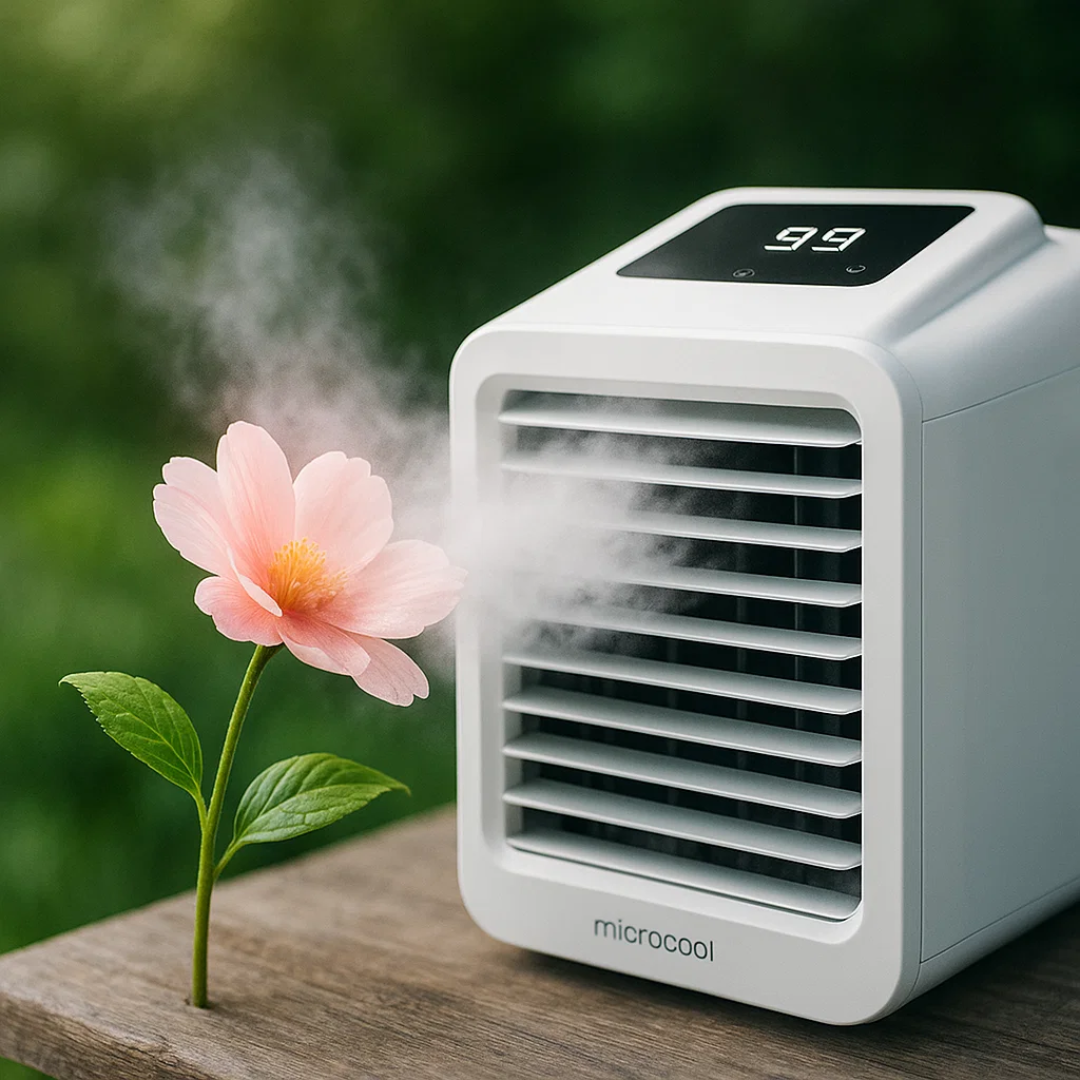 MicroCool | Mini-Klimaanlæg Bærbar Fordampningskøler med 1000ml Vandtank