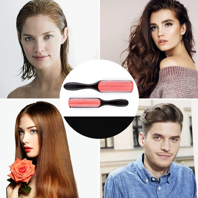 EternaBristle | Alsidig 9-Rækket Børste til Styling af Vådt & Tørt Hår