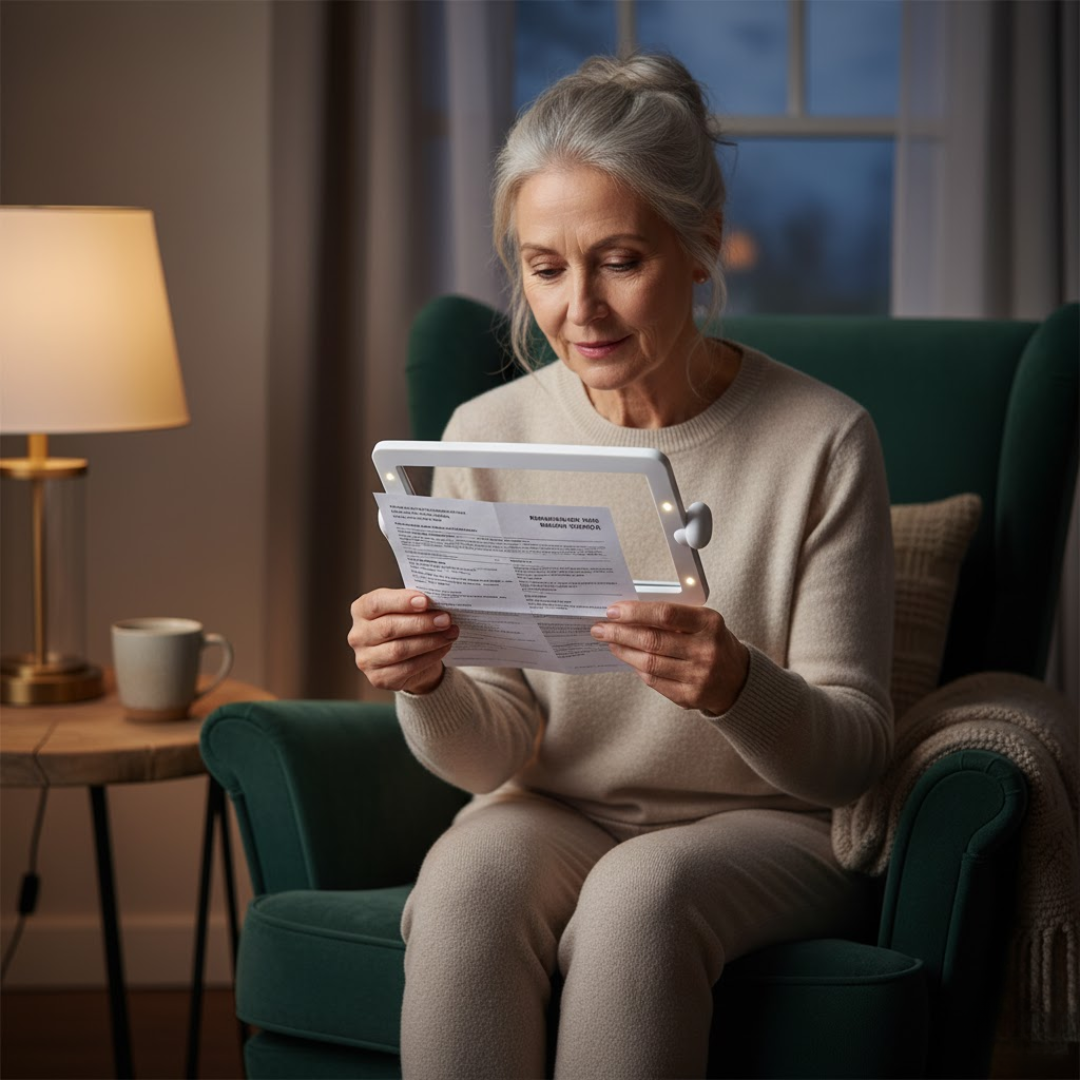 DetailView | Skrivebordslupe – Håndfri Forstørrelse med Lys