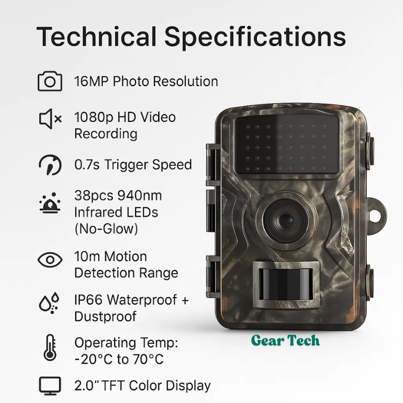 WildView | Caméra de chasse 16MP Nattesyn avec capteur de mouvement