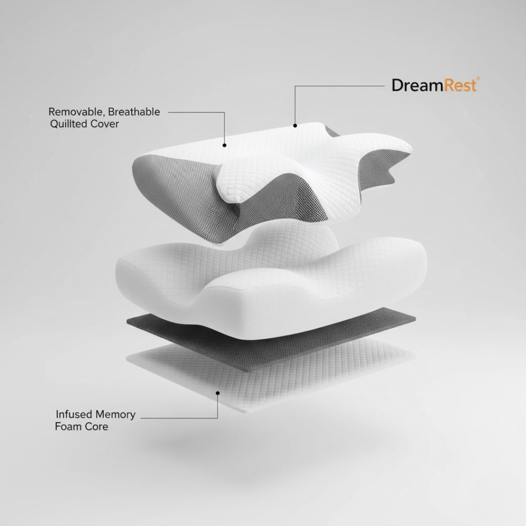 DreamRest | Pernă ergonomic – Confort ajustabil pentru un somn mai bun