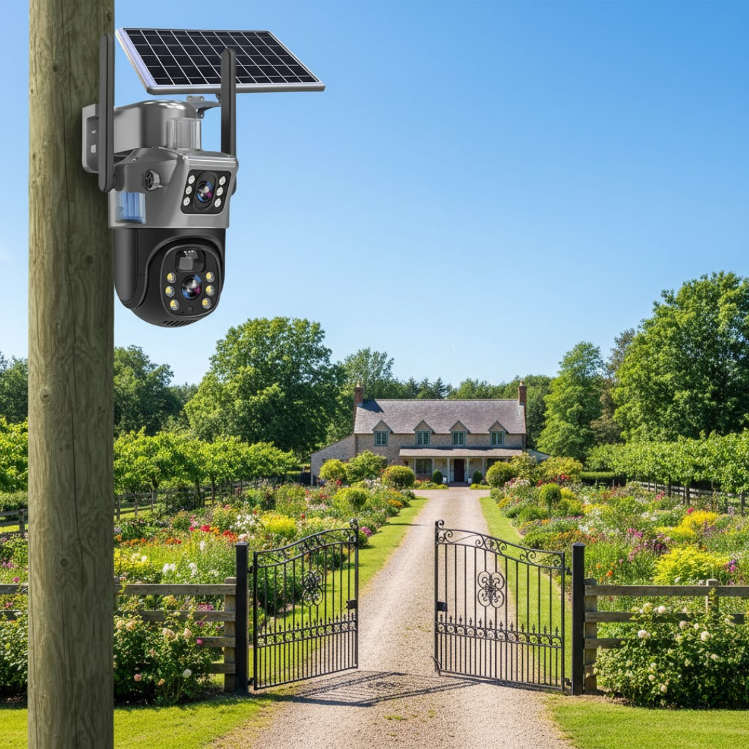 DualGuard | Caméra de sécurité 4K avec panneau solaire
