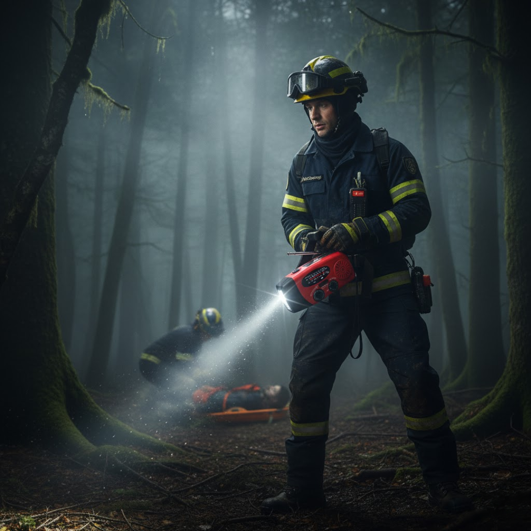 LifeCharge | 3-in-1 Emergency Radio – Power, Light and Security Everywhere