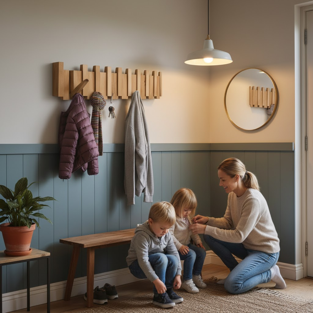 HarmonyCoat | Elegant Vægknagerække i Klaverstil