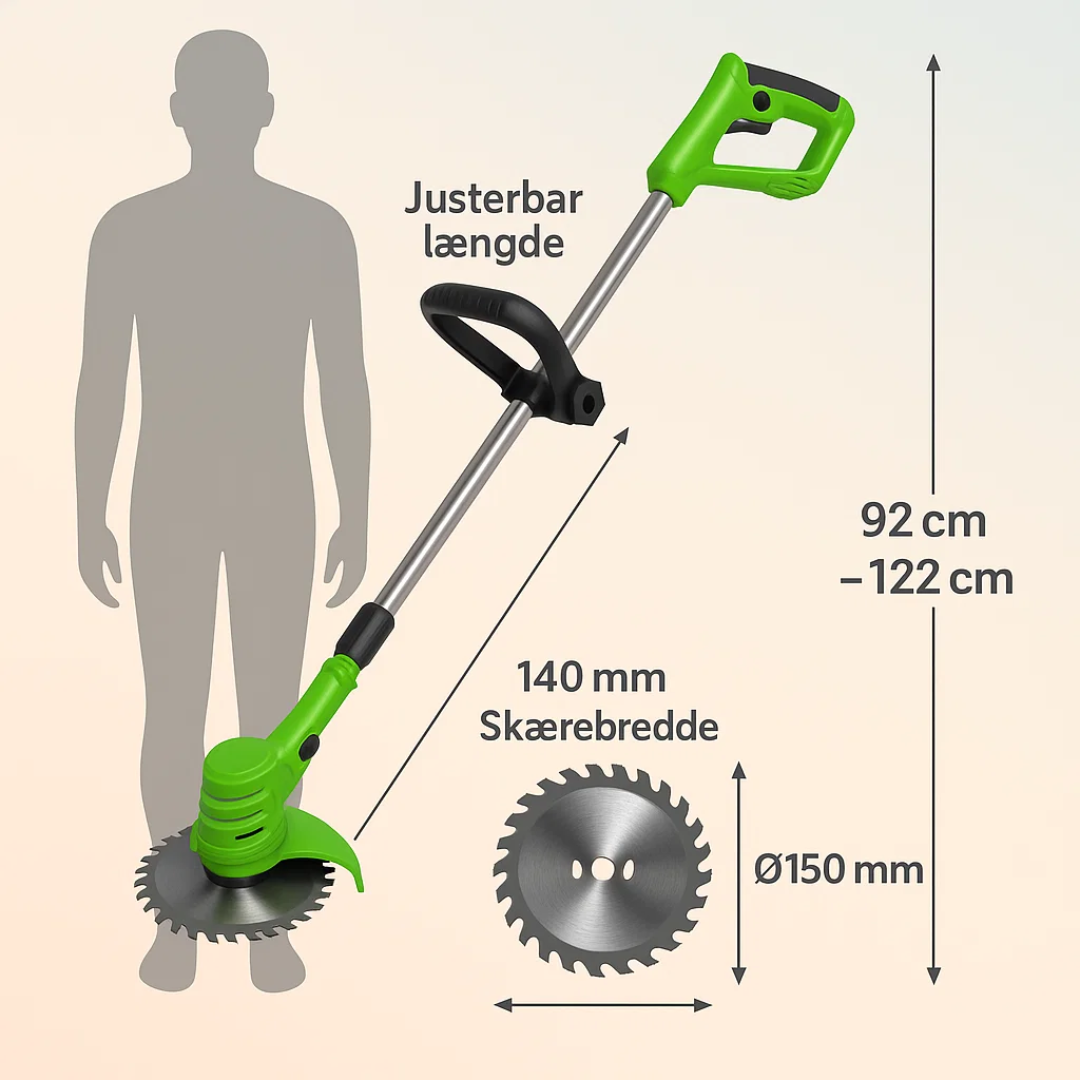 GeartTech | Kraftfuld elektrisk batteridrevet trimmer uden ledning