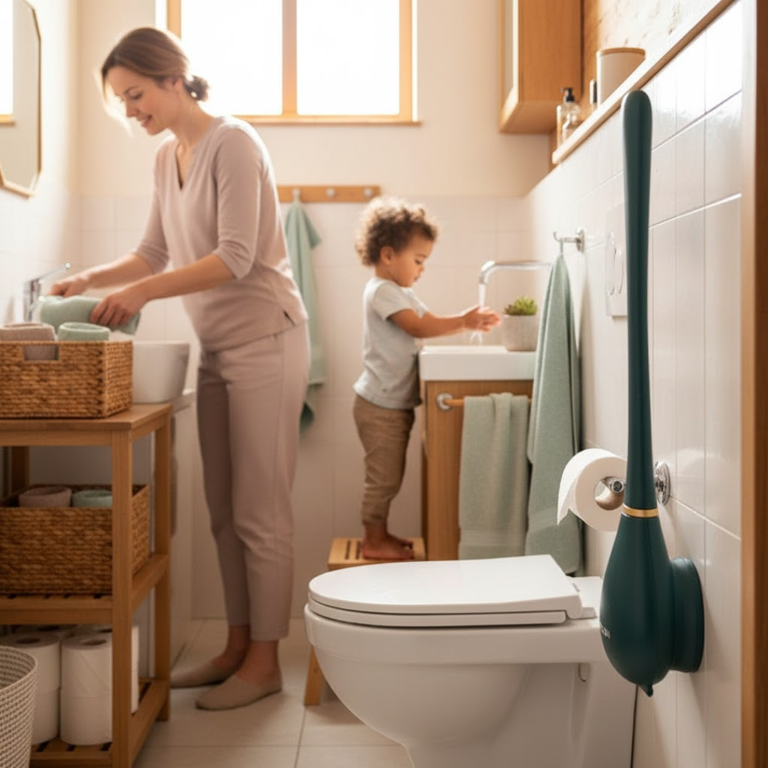 PureBrush | Elegancka szczotka WC z antybakteryjną główką z silikonu