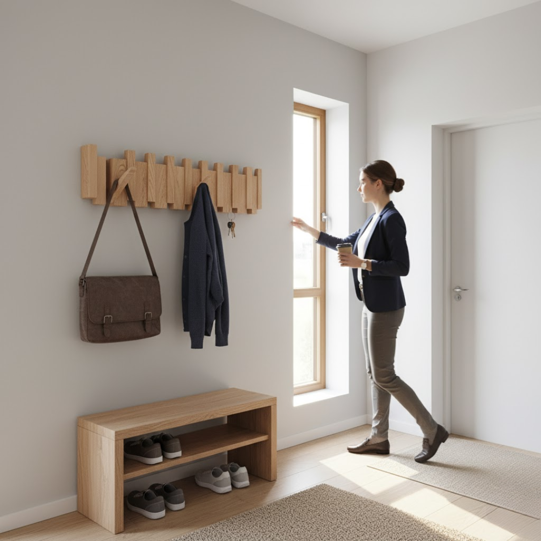 HarmonyCoat | Elegant Vægknagerække i Klaverstil