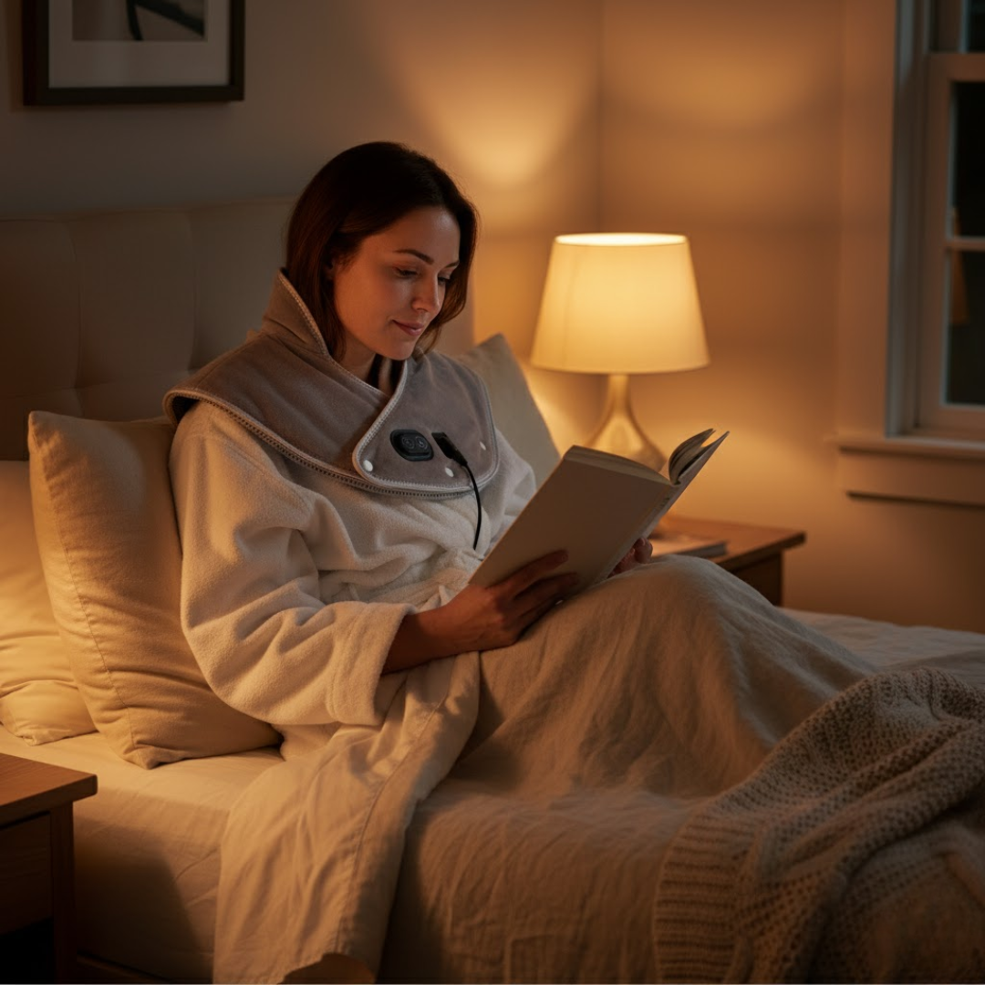 CalmWrap | Compresse chauffante pour cou et épaules – Soulagement rapide de la douleur