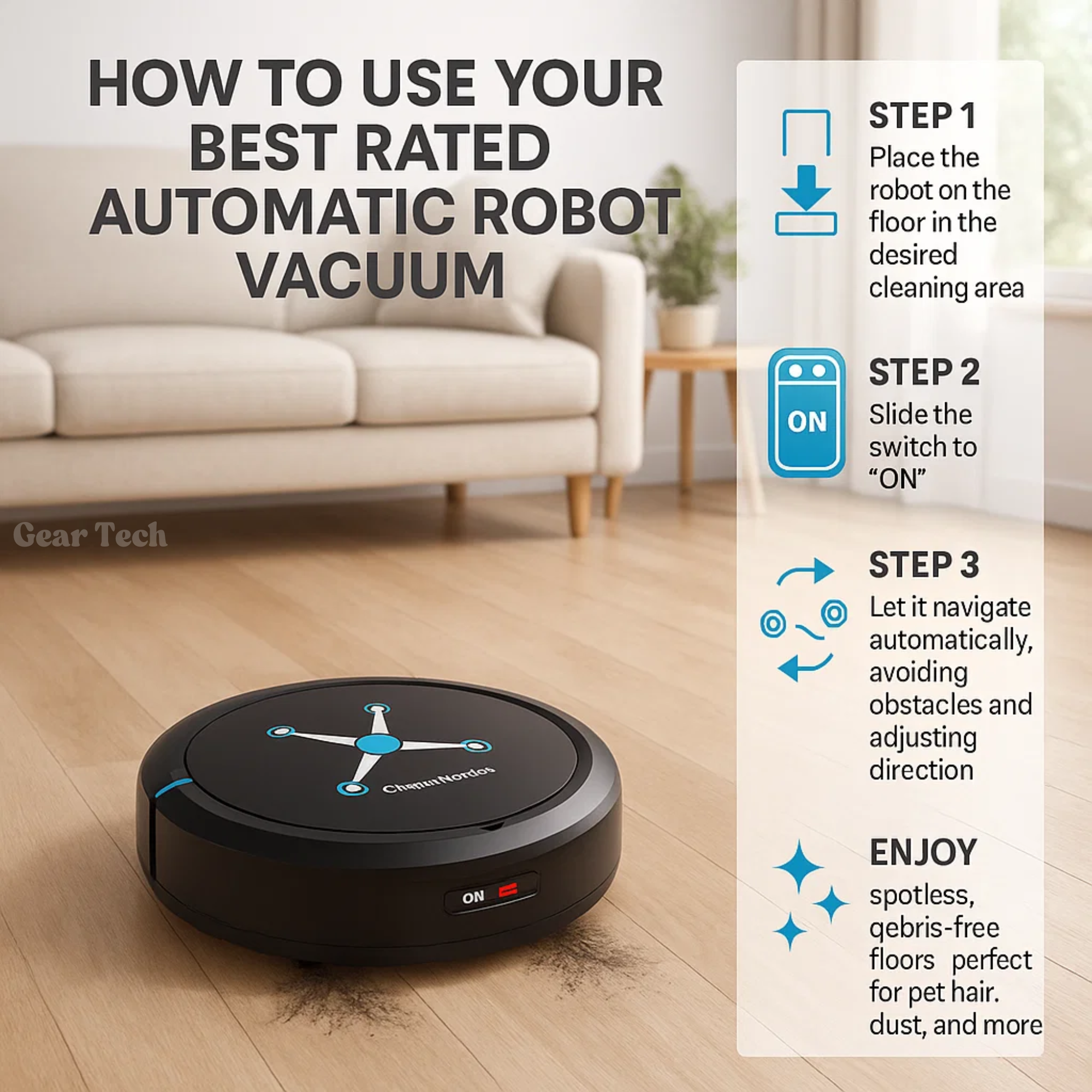 FloorGenie | Robotstøvsuger – Automatisk Fejning, Støvsugning & Mopning