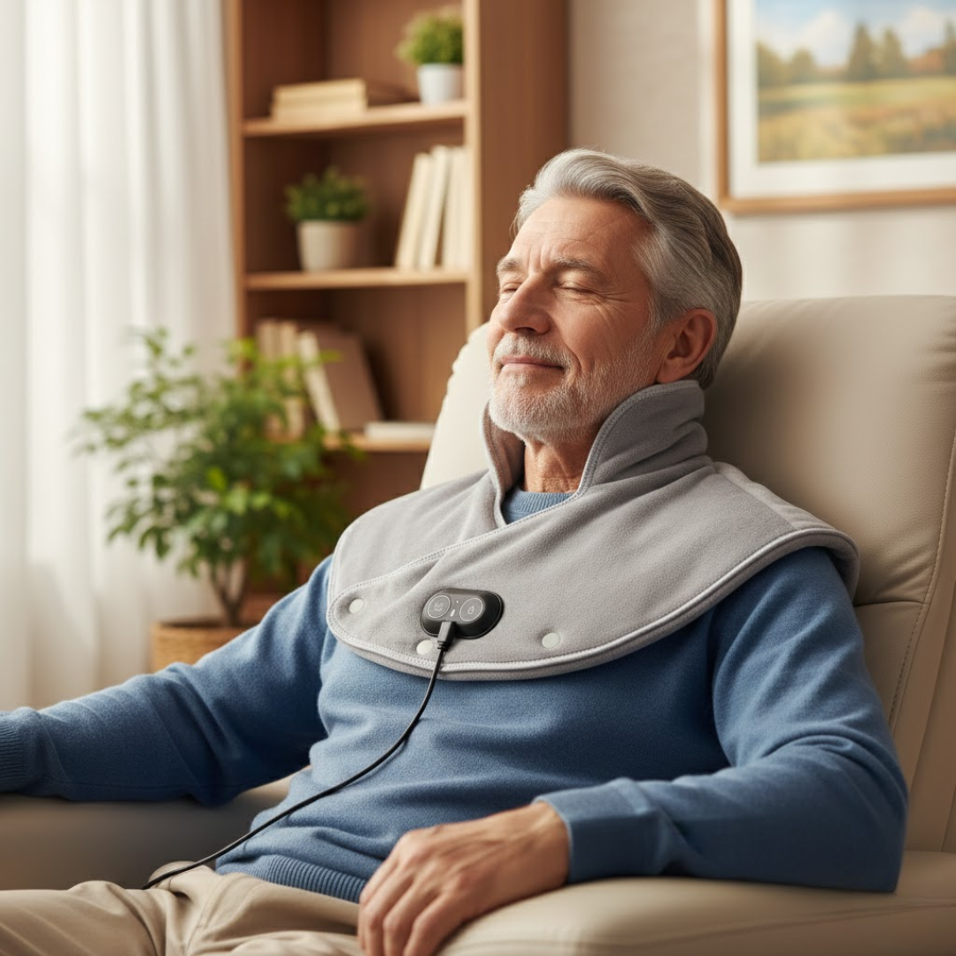 CalmWrap | Varmeomslag til Nakke & Skuldre – Hurtig Smertelindring