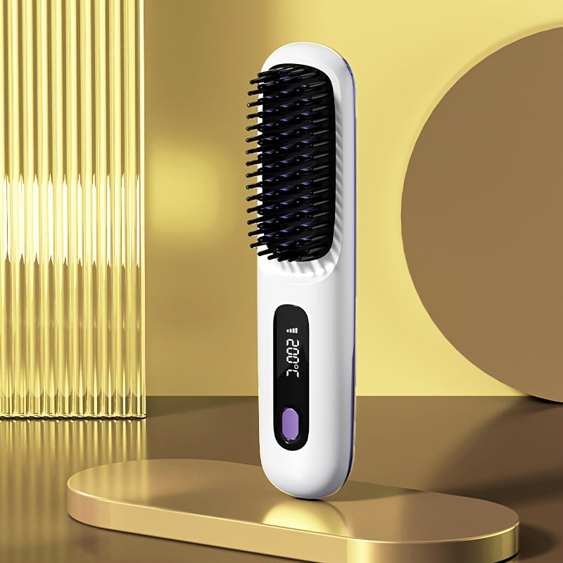 GlowStraight | Hårkam – Sikker Anti-Skalde USB Opladning