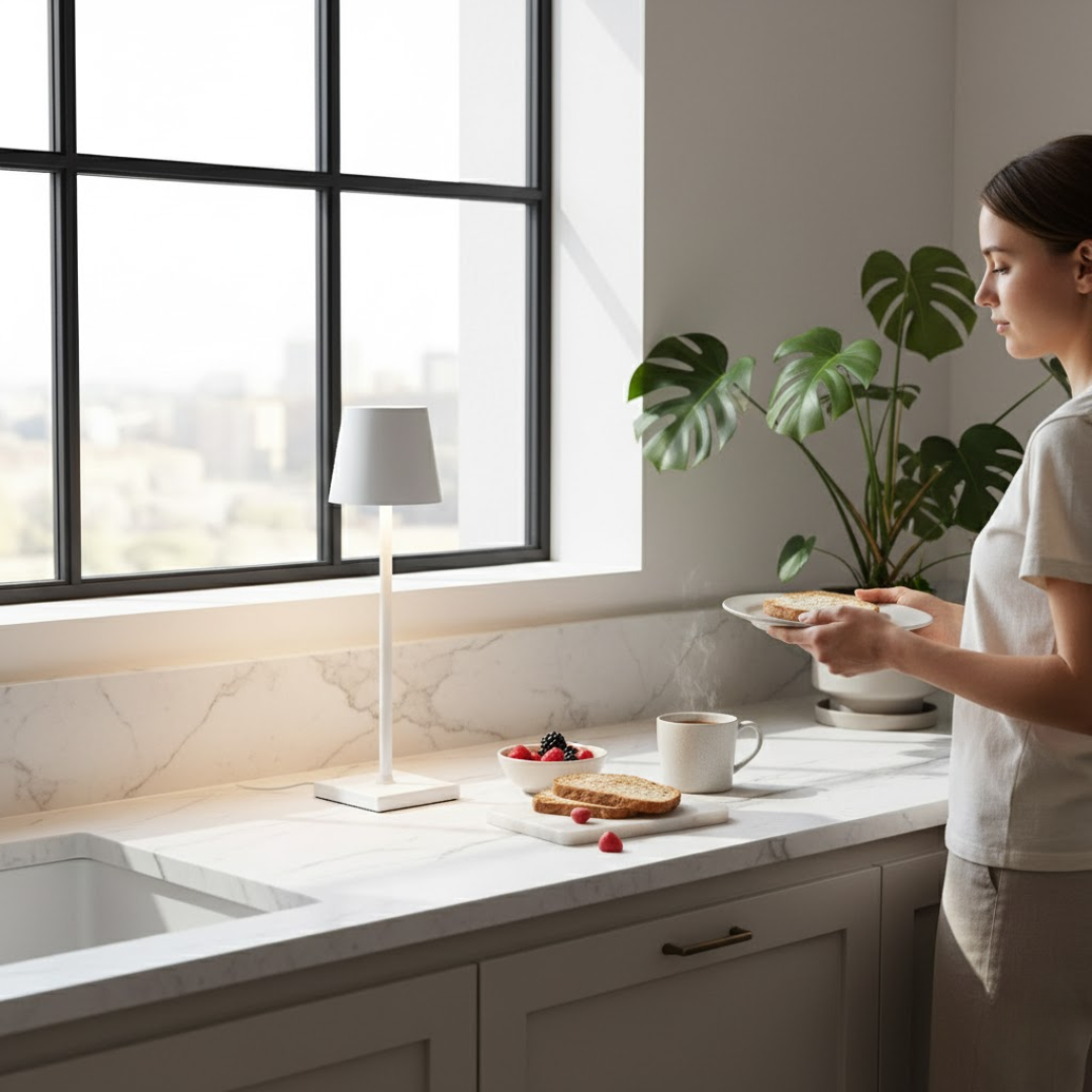 EternoLight | Bezdrátová Stolní Lampa – Pohodové Osvětlení pro Domov a Zahradu