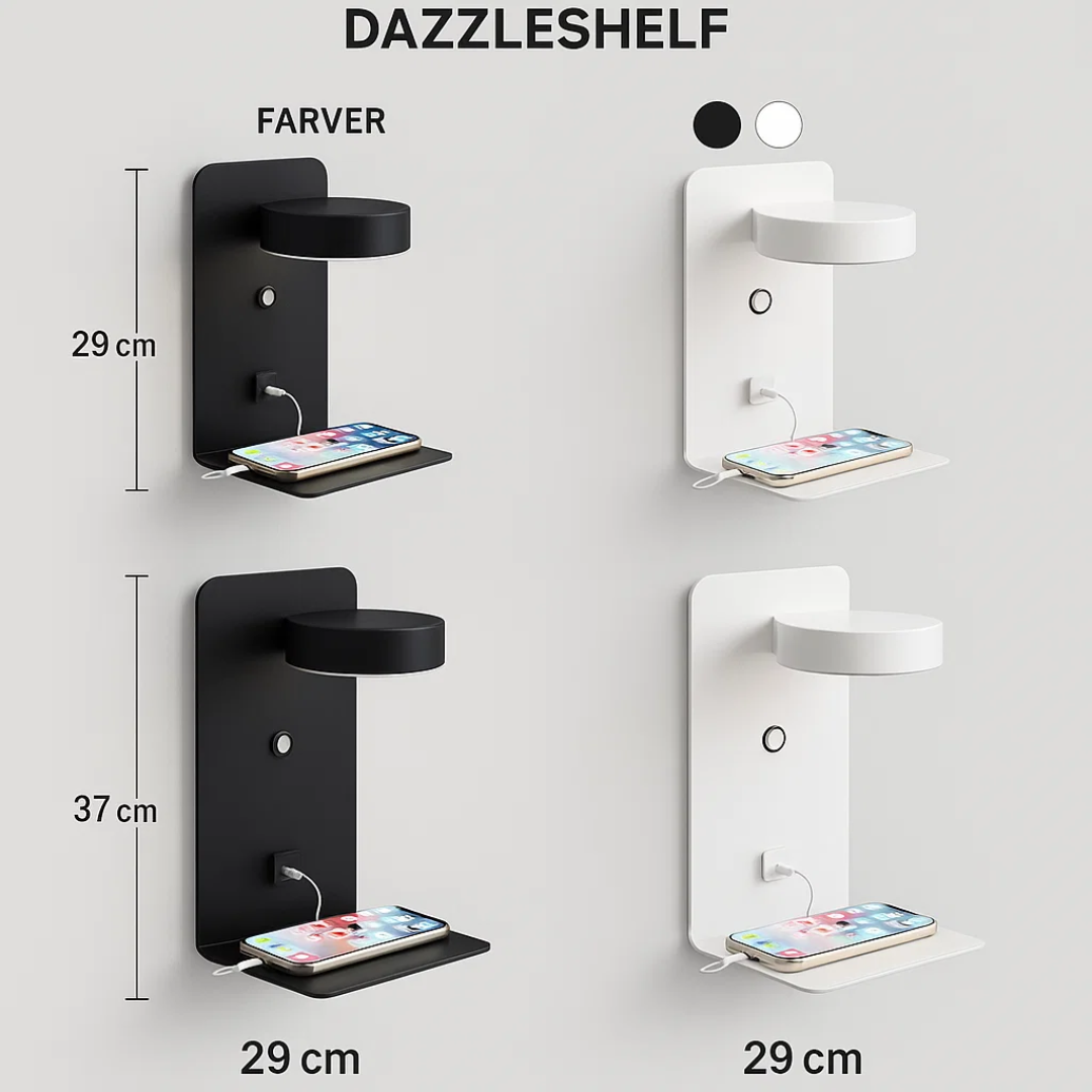 DazzleShelf | Minimalistisk & USB-genopladelig Natlampe