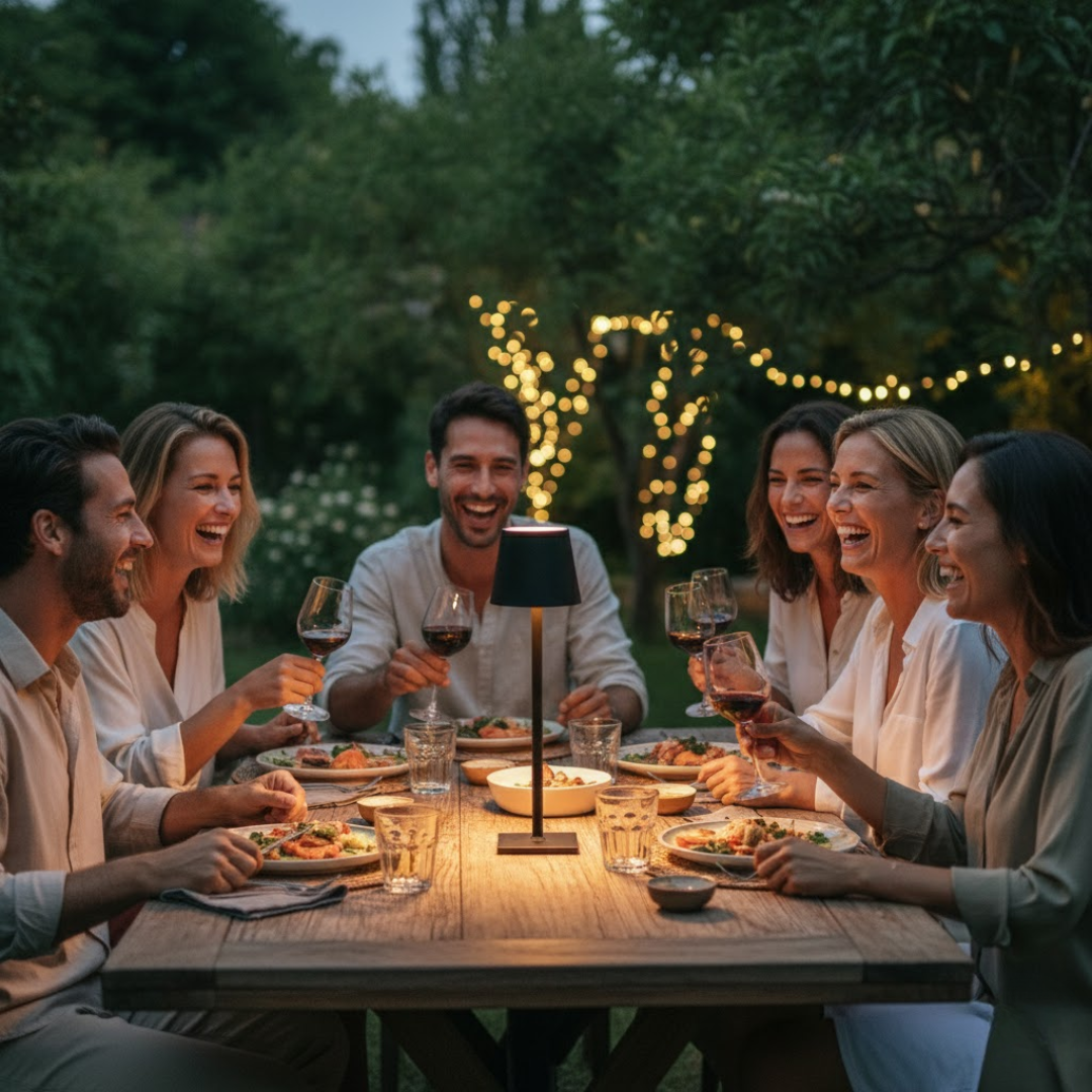 EternoLight | Bezdrátová Stolní Lampa – Pohodové Osvětlení pro Domov a Zahradu