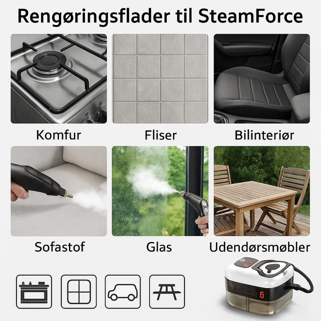 SteamForce | 2500W Højtryksdamprenser med handsker