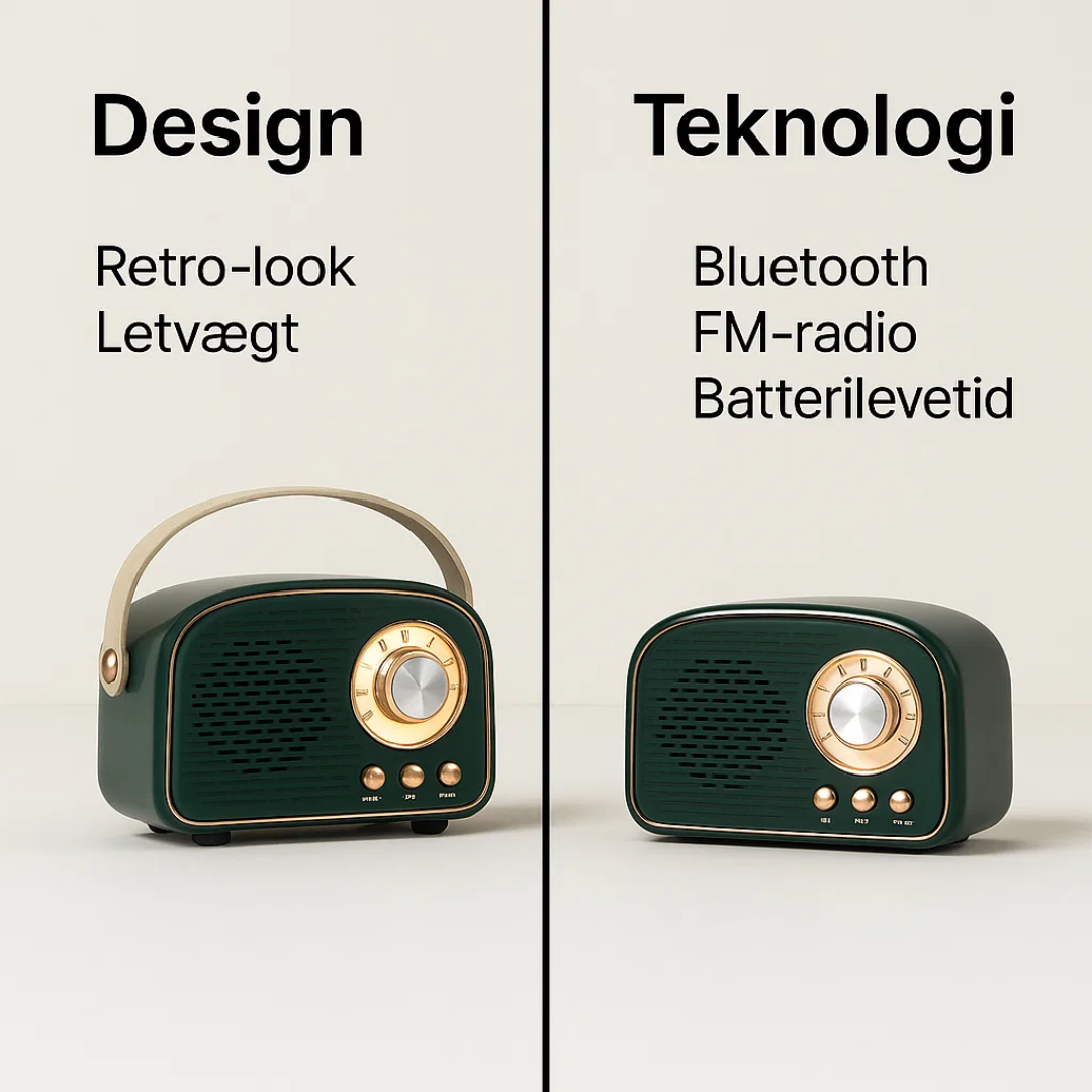 SoundJoy | Bærbar Retro Højttaler med FM Radio