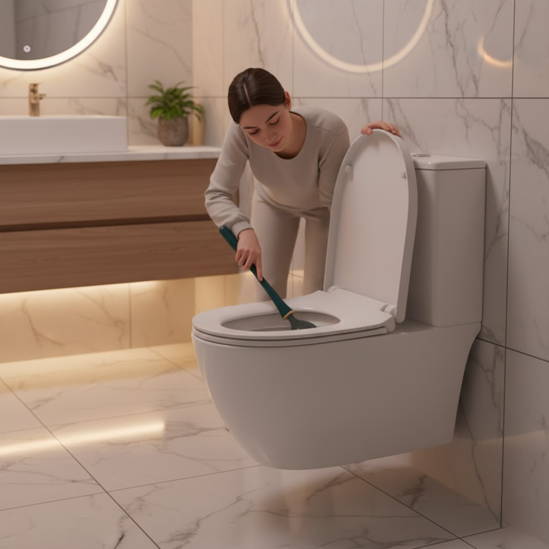 PureBrush | Elegancka szczotka WC z antybakteryjną główką z silikonu