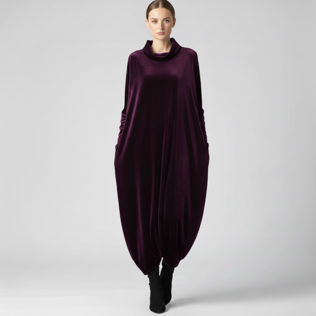 Temmy | Fløjlskjole – Elegant Komfort til Enhver Anledning