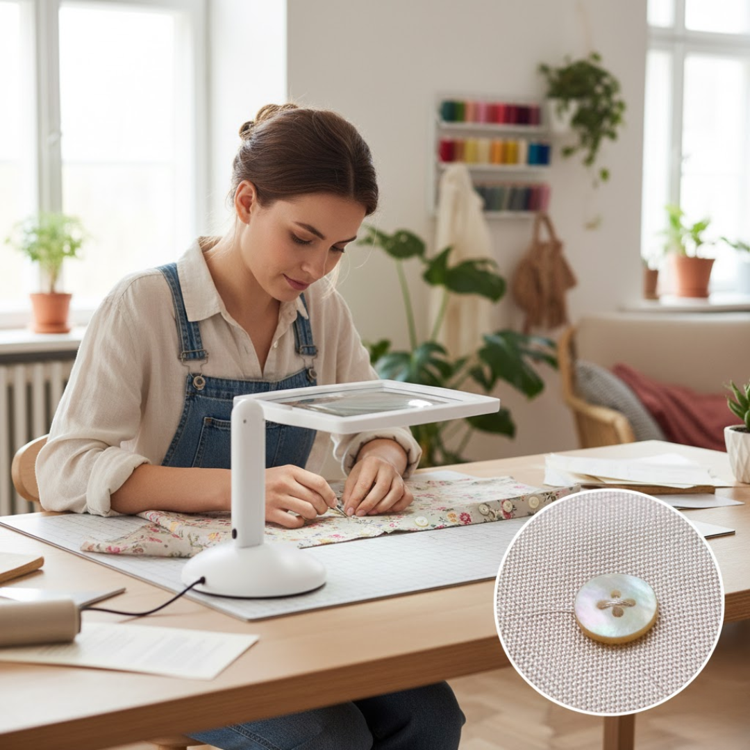 DetailView | Skrivebordslupe – Håndfri Forstørrelse med Lys